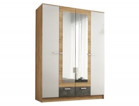 Дуб Вотан / Белый гладкий / Цемент темный