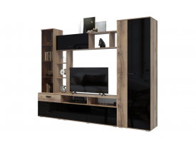 Дуб Делано/Черный глянец