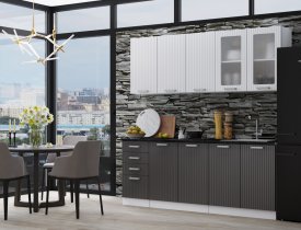 Белый (корпус) / Белый софтач (верх), Графит софтач (низ)