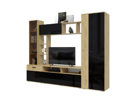 Дуб Вотан/Черный глянец