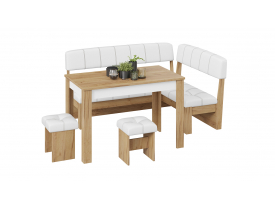 Белый (кожзам) / Дуб крафт золотой