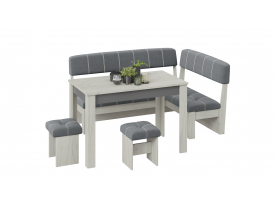 Серый (велюр) / Дуб крафт белый, Антрацит