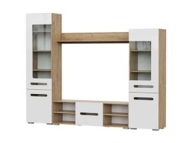 Дуб золотой/Белый глянец